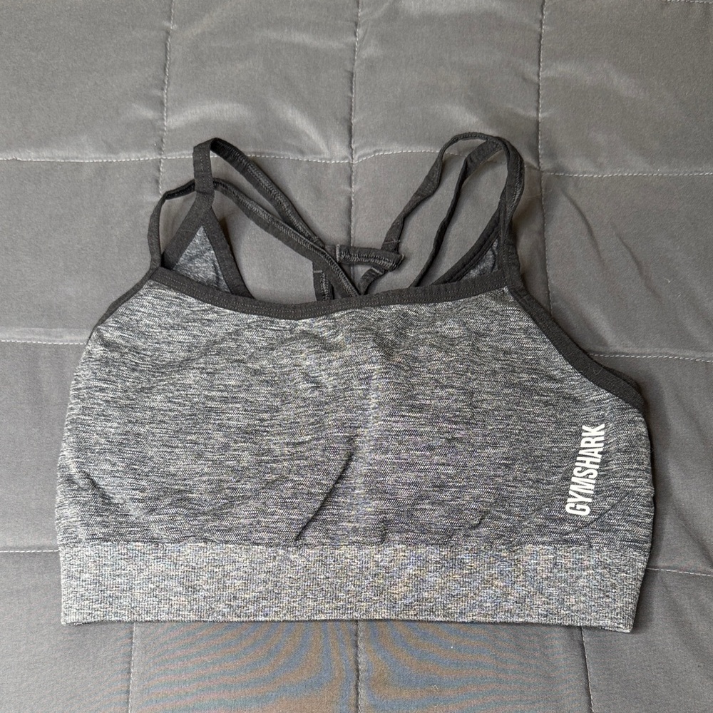 Gymshark Heathered Black Sports Bra